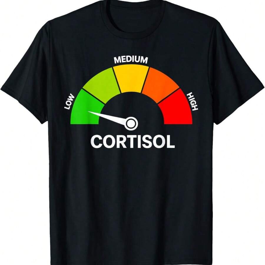 Low Cortisol Levels Meme Funny T-Shirt - Black - View 1