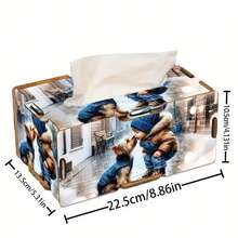 La nueva caja de pañuelos de madera de caja de toallas de papel para uso en la sala de estar y el comedor del hogar, un elemento decorativo multifuncional. - Estilo 5 (sin herramienta para colocar diamantes de imitación) - Ver 24