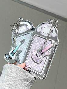 1 Set Cute Rock Cat Card Holder PVC Idol 3-Inch Card Holder Storage Protection Card Frame Pendant - A - View 10