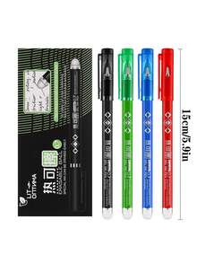 4pcs High Capacity Erasable Gel Pens, 0.7mm Tip, Heat-Resistant Erasable Refills, Red, Blue And Black Ink, Smooth Writing, Great For Schoolwork, Student Stationery, Back To School Essential - Erasable Pen - View 2