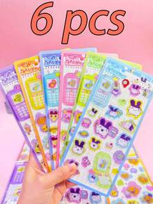 Pegatinas minimalistas de línea de unicolor, pegatinas decorativas elegantes y elegantes para scrapbooking, manualidades, uso diario, festivales y ceremonias - Multicolor - Ver 11