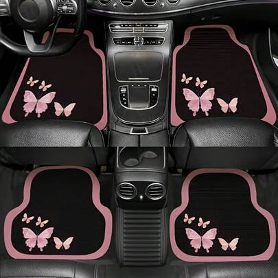 4 piezas/2 piezas Alfombrillas de coche con patrón geométrico de cobertura completa - Duraderas y fáciles de limpiar - Adecuadas para la mayoría de sedanes, SUVs y camiones