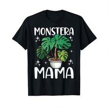 Camiseta unisex de manga corta, camiseta divertida de Monstera Mama para amantes de las plantas de interior, Spiderman, ,  Mujer, Romwe Men, boho chic, regalos para maestros, camiseta de mujer, atuendos curvy para hombre, y2k. - Negro - Ver 6