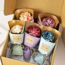 5pcs/Set Creative Realistic Mini Rose Flowers, Suitable For Valentine's Day, Birthday Celebration, Wedding Decoration, And Room Decor - Pink - View 4