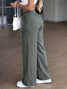 Women's Casual Loose Pants, Versatile For Summer - Green - View 4