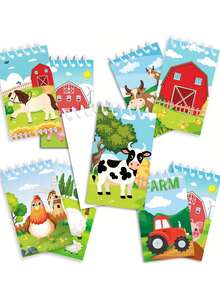 8pcs Cartoon Animal Pattern Notebooks, Suitable For Theme Party Decorations, Creative Stationery Gifts, Birthday Party Gifts, Event Souvenirs, Back To School Gifts, And Desktop Notebooks - One Size Fits All - View 2