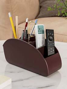 5-Slot Remote Control Organizer Tray, Multifunctional Desktop Storage Box, Makeup Organizer - Remote Control Holder Suitable For TV, Media Players, Pens, Glasses And Small Items - Space-Saving Desktop And Bedside Caddy (For Office) - Multicolor - View 3
