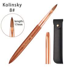 Cọ vẽ móng nghệ thuật bằng lông chồn Kolinsky chất lượng cao, màu vàng hồng ánh gỗ đàn hương, cọ chạm khắc, cọ dùng để nối dài móng acrylic. - màu xanh lá - Xem 16
