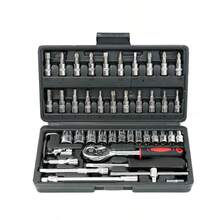 Bộ cờ lê đầu khẩu 53 chi tiết, bộ dụng cụ sửa chữa ô tô với cờ lê bánh cóc, bộ dụng cụ bảo trì nhà đa năng, bộ tua vít kết hợp, hộp dụng cụ sửa chữa ô tô. - Bộ dụng cụ sửa chữa - Xem 7