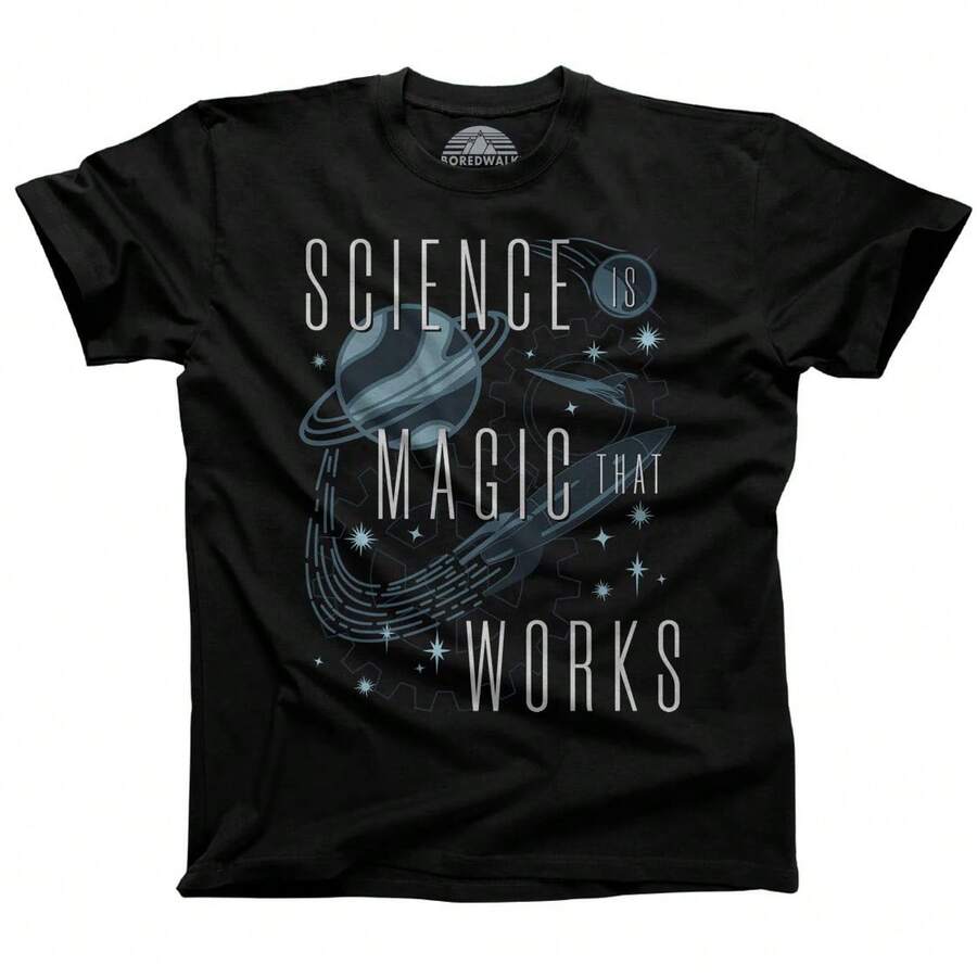 Camiseta para Hombre: La Ciencia es Magia que Funciona - Negro - Ver 1