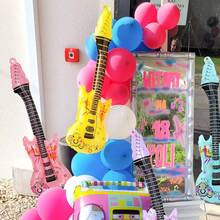 Random Color Guitar Shaped Balloons, Suitable For Birthday Party, Disco Party Decoration, Retro Party Decoration, Toy Balloons - Multicolor - View 5