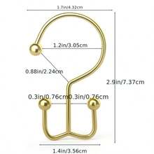 12 móc treo rèm tắm bằng kim loại, hình núi, đa năng, dùng trong gia đình. - Vàng - Xem 2