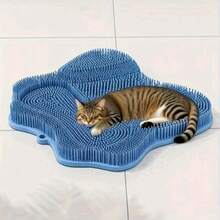 Un cepillo de masaje para gatos para acicalarse y auto-acicalarse, adecuado para salas de estar, dormitorios, balcones y baños. Artículos para mascotas, cerdas de goma, para acicalarse y auto-acicalarse. - Azul - Ver 4