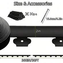 30FT/66FT – Flexible Plastic Garden Edging With 30 Securing Stakes; Weather-Resistant Lawn Border Suitable For Outdoor Gardens, Flowerbeds, Lawns, And Patio Landscaping. Easy To Install And Maintain; No Digging Required. - 30FT - View 3