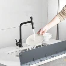 3/2/1 pièce Garde-éclaboussures d'évier classique en silicone avec ventouses, imperméable et anti-éclaboussures, convient pour les éviers de cuisine et de laboratoire, les bacs de lavage de vaisselle et les cuves de lavage de vaisselle, matériau durable, plusieurs couleurs disponibles, facile à installer, empêche les éclaboussures d'eau et protège les comptoirs, idéal pour un usage domestique et professionnel. Protection du comptoir | Design classique | Silicone flexible - Couleur unie - Voir 19