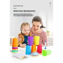 Juego de vasos apilables para niños, competencia de doble jugador sobre la mesa, juego educativo temprano para el entrenamiento de la concentración - Multicolor - Ver 6