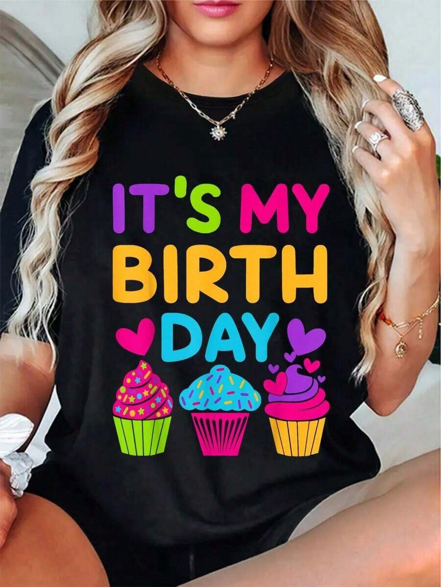 Es Mi Cumpleaños Camiseta para Niñas, Adolescentes y Mujeres, Regalo - Negro - Ver 1