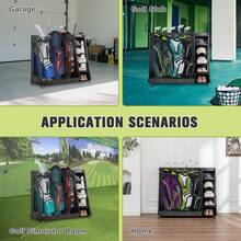 Gray Wooden Golf Bag Storage Rack - Grey - View 8