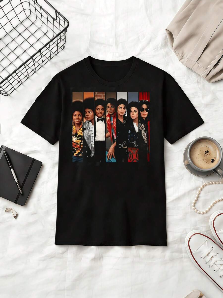 Evolution Through The Years T-shirt i retrostil av bomull - Svart - Visa 1
