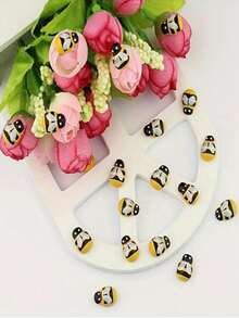 100/50/30pcs Mini Wooden Bee Decorations – Self-Adhesive Bee Ornaments, White With Black Striped Wings, Suitable For Scrapbooking, Party Events, Home Wreaths, DIY Projects And Party Decorations, Classic Bee Pattern Design, Wooden Material | Bee Decorations | Indoor Decor | Bedroom Decor | Home Decor | Wall Decor | Garden Decor, Great Gift, Gift For Others, Gift For Friends - Bee - View 8