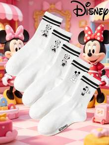 1 đôi tất dài đến bắp chân in hình hoạt hình sọc Mickey & Minnie Mouse được cấp phép chính thức của Disney, làm từ chất liệu tất thể thao dày dặn, kiểu dáng retro giản dị, thiết kế co giãn đến bắp chân. - Nhiều màu - Xem 1