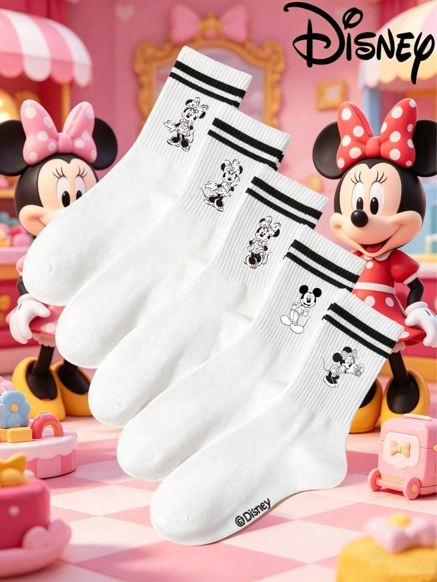 1 đôi tất dài đến bắp chân in hình hoạt hình sọc Mickey & Minnie Mouse được cấp phép chính thức của Disney, làm từ chất liệu tất thể thao dày dặn, kiểu dáng retro giản dị, thiết kế co giãn đến bắp chân. - Nhiều màu - Xem 1