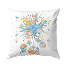 4pcs/Set Blue & Orange Ocean Creature Shell Pattern Pillow Cover, Single-Sided Printed Cushion Cover, Suitable For Living Room, Bedroom, Home Decor, All Seasons - Multicolor - View 12
