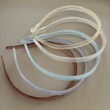5pcs Pack Transparent Non-Slip Headbands, Thin Plastic Hair Hoops With Teeth For Women, Clear Pastel Color Hairbands For Everyday, Washing Face, Sports, Fashion Hair Accessories - Multicolor - View 5
