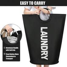 25.1 Gallon Large Collapsible Laundry Basket Set With Support Frame And Soft Grip Handle, Suitable For Bedroom, Dorm And Bathroom Storage - View 4