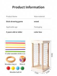 3-In-1 Wooden Stick Pulling Toy, Parent-Child Interactive Battle Game, Color Recognition, Patience And Concentration Training, Ideal Holiday And Birthday Gift - Multicolor - View 8