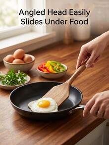 2pcs Wooden Cooking Utensils Set, Cooking Spoon, Non-Stick Coating, Heat Resistant, Ergonomic Design, Easy To Cook Steak, Pizza And Other Delicacies - Easy To Clean, Dishwasher , Kitchen Essential, Mixing Spoon For Cooking, Baking, Great Gift For Homemakers - Acacia - View 4