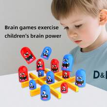 1pc Classic Red & Blue Matryoshka Tic Tac Toe Children's Educational Toy, 3+ Years Interactive Matryoshka Tic Tac Toe Set, Fun Big & Small Eating Game, Develop Thinking Two-Player Tabletop Game - Multicolor - View 6