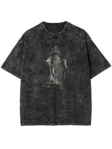 Camiseta vintage unisex de manga corta de la banda de black metal francesa ALCEST, camiseta estampada unisex de verano 2026. Camiseta con efecto desgastado y lavado intenso, con tela suave que no retiene el sudor, de estilo clásico. - Negro - Ver 1