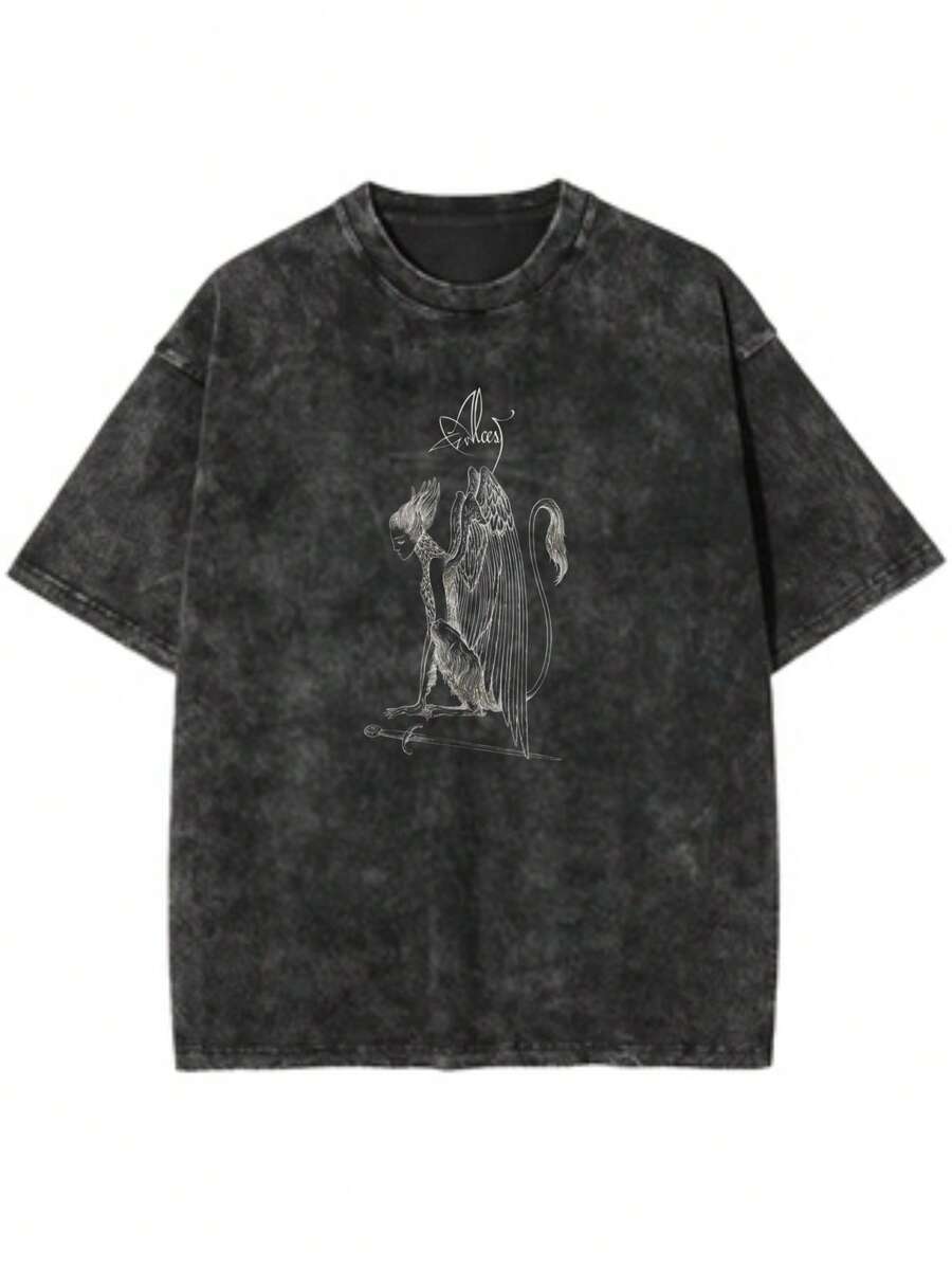 Camiseta vintage unisex de manga corta de la banda de black metal francesa ALCEST, camiseta estampada unisex de verano 2026. Camiseta con efecto desgastado y lavado intenso, con tela suave que no retiene el sudor, de estilo clásico. - Negro - Ver 1