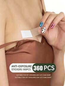 360/180/36/1pc Anti-Exposure Adhesive Patches - Invisible Clothing Tape - Invisible Bra, Chest Strap, Sweat-Proof Anti-Slip Seamless Low-Cut Chest Adhesive - Shoulder Strap Shirt Dress Invisible Patch Anti-Fall Anti-Slip - Headscarf Tape, Shoulder Strap Collar Patch Chest Anti-Leak Anti-Exposure Patch - Women's Shirt Anti-Exposure Patch - Blouse Chest Patch - Multiple Styles - View 3