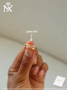 1pc Customized Delicate Ring, Laser Engraved With Your Name - Romantic Jewelry Gift For Her On Valentine's Day - Multicolor - View 1