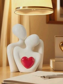1pc "Love's Kiss" Resin Couple Embracing Sculpture, Romantic Decor Piece Suitable For Bedroom, Home Office, Bookshelf, Tabletop - 1PC - View 8
