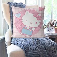 Vỏ gối tựa Sanrio Hello Kitty họa tiết caro pastel, với nền hồng ngọt ngào và nhân vật cầm bóng bay hình trái tim. Được làm từ vải mềm, bền với hình in sống động, chống phai màu, những vỏ gối này mang lại vẻ vui tươi, quyến rũ cho không gian sống, phòng ngủ hoặc các buổi tiệc theo chủ đề. - Nhiều kiểu dáng - Xem 4