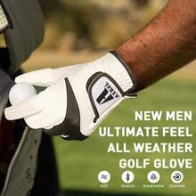 FINGER TEN Men's Left Hand Golf Glove 1 Pack, Breathable Soft Golf Gloves, All Weather Non Slip Grip Design, Comfortable Close Fit From S To XL Size, Daily Golf Training Outdoor Course Playing Use, Casual And Professional Golf Player Essential Sports Accessory - White - View 6