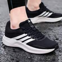 Adidas Giày chạy bộ thường ngày dành cho nam, có đệm và khả năng thoáng khí, thích hợp cho việc tập luyện thể dục. - Đen và trắng - Xem 4