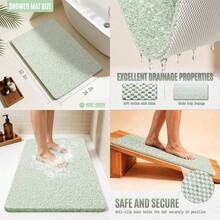 Shower Mats For Showers Anti Slip For Elderly, 32'' X 24'' Non Slip Bath Mat For Inside Shower, Bath Tub Mats For Bathroom Non Slip For Shower, PVC Loofah Bathroom Mats - Mint Green - View 1