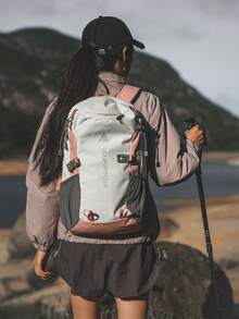 多隔層戶外運動拼色尼龍女款背包，輕量多功能登山背包，透氣減壓書包，大容量旅行包，適合學生、旅行、度假、攀岩、滑雪、徒步、露營、戶外運動，節日禮物、生日禮物 - 彩色 - 查看 9