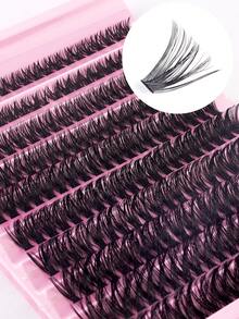 200pcs D-Curl Flare False Eyelash Clusters, Suitable For Individual Lash Extensions, Create Thick & Long-Lasting Lash Effect, Natural & Voluminous, Eyelash Clusters, Individual Lashes, False Eyelashes - View 4