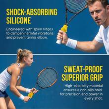 1pc Tennis Racket & Pickleball Racket Beginner Grip Corrector, Silicone Tennis Racket Handle Isolator, Grip Correction Device To Improve Tennis Skills, Shock-Absorbing Grip, Suitable For Tennis, Easy To Install - Multicolor - View 6