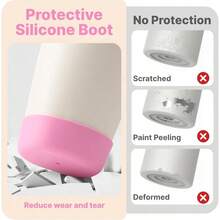2pcs Silicone Boot SmoothSip Slider 12oz 20oz Coffee Tumbler, Anti-Slip Protective Sleeve Coffee Travel Mug 12/20oz, BPA- - Màu Xám nhạt - Xem 6