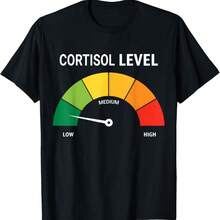 Low Cortisol Levels Awareness Statement V Meme T-Shirt - Black - View 1