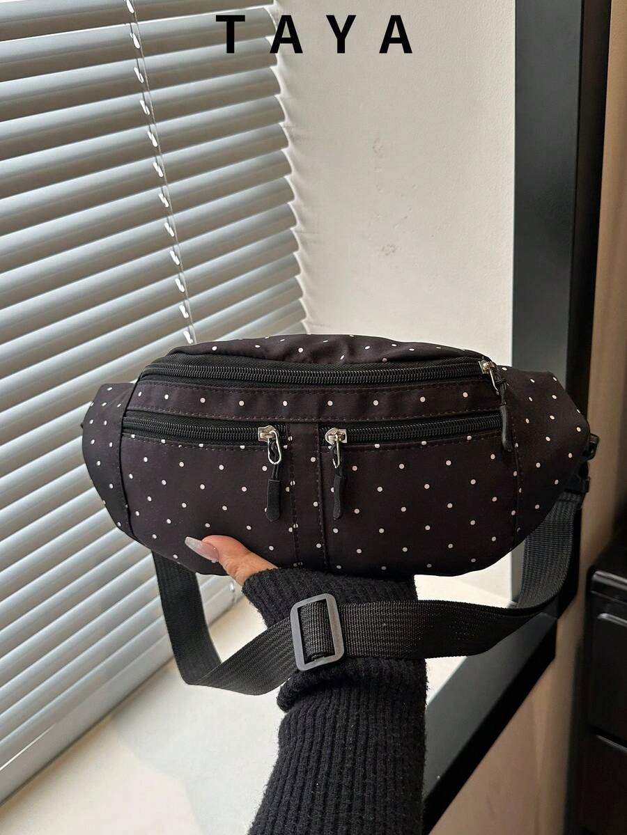 Túi đeo chéo/túi đeo hông cỡ lớn họa tiết chấm bi thời trang, unisex, phù hợp cho sinh viên đại học/học sinh, đi làm/văn phòng, lễ hội/kỳ nghỉ/tụ họp/du lịch. Được thiết kế cho phụ nữ, người mới bắt đầu sự nghiệp, nhân viên văn phòng, các bạn nữ trẻ và sinh viên đại học.