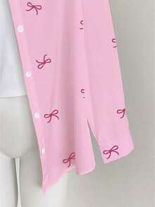 Camiseta holgada de manga larga de unicolor con un solo pecho para mujer - Multicolor 7 - Ver 6