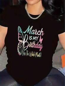 Camiseta de Cumpleaños para Mujer - Camiseta de Cumpleaños de Marzo con Detalles en Rosa y Verde Azulado - Top Ligero de Poliéster para Fiestas, Regalos - Ropa Suave para Uso Diario y Celebraciones para Adultos, Ropa Festiva, Gráficos Vibrantes, Material Duradero, Camiseta Estampada, Ropa de Fiesta - Negro - Ver 11