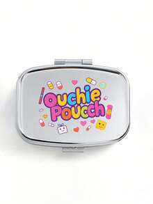 Square Pill Box, Printed Capsules, Pill, Letter, Medicine Bottle Patterns, Portable Pill Storage Compartments, Mini Metal Storage Box, Portable Jewelry And Pill Box, Travel Pill Case, Large Compartment, Weekly Pill Organizer,For Daily Medication & Vitamins, Essential For Doctors And Nurses, Emergency Needs, Travel, Hiking Emergency Rescue, Personalized Creative Gift With Cartoon Logo - Multicolor - View 14